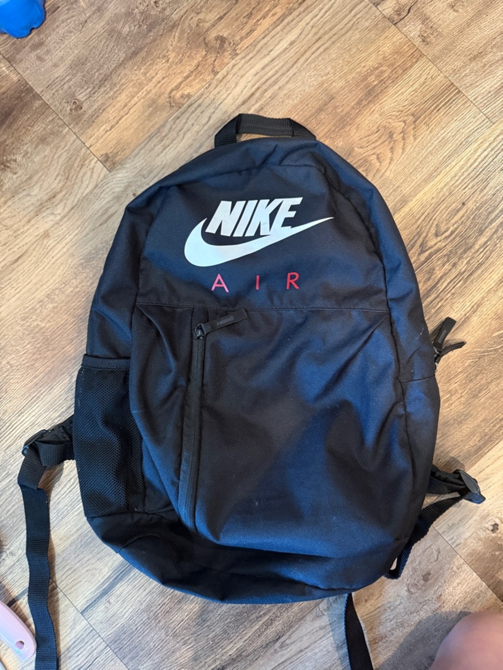 Nike Black Backpack with White Swoosh and Red AIR Text